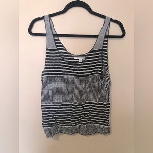 American Eagle Outfitters Black and White Striped Crop Top